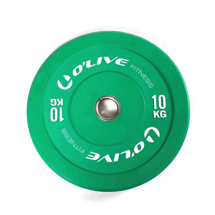 Disco Olímpico Bumper O'Live Fitness, 10 kg Verde