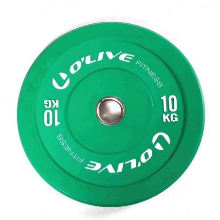 Disco Olímpico Bumper O'Live Fitness, 10 kg Verde