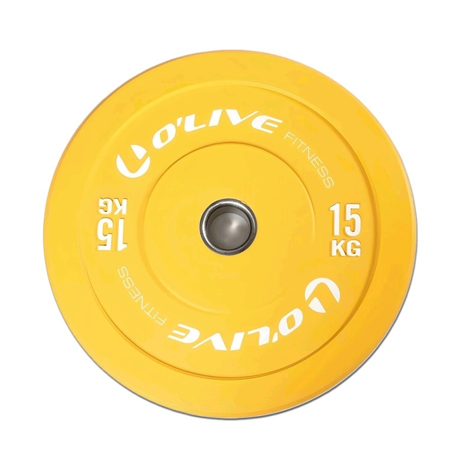 Disco Olímpico Bumper O'Live Fitness, 15 kg Amarillo