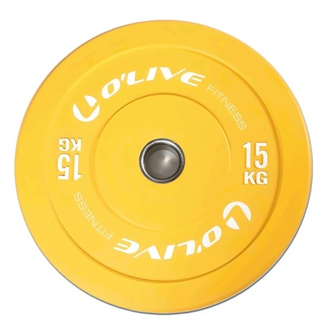 Disco Olímpico Bumper O'Live Fitness, 15 kg Amarillo