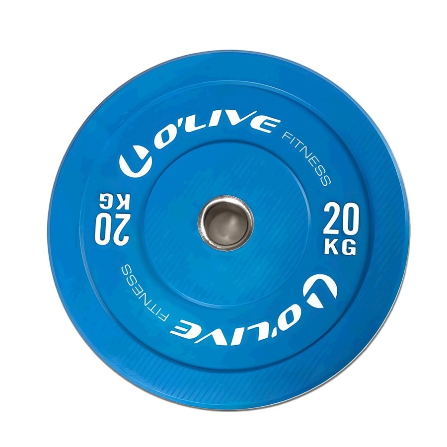Disco Olímpico Bumper O'Live Fitness, 20 kg Azul