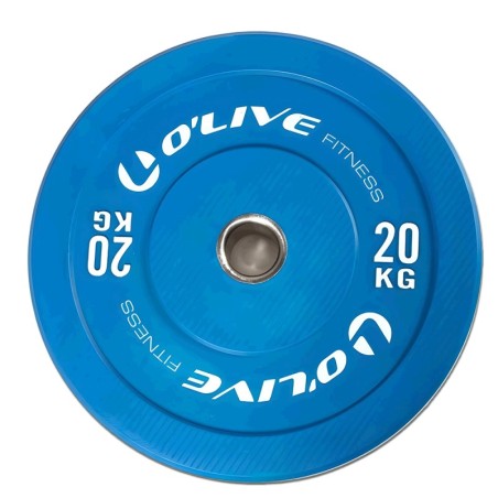 Disco Olímpico Bumper O'Live Fitness, 20 kg Azul