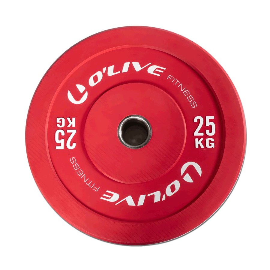 Disco Olímpico Bumper O'Live Fitness, 25 kg Rojo