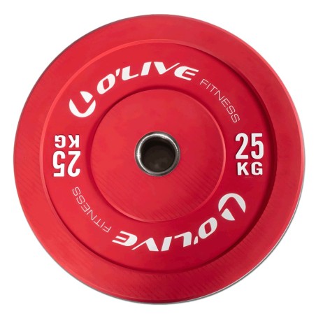 Disco Olímpico Bumper O'Live Fitness, 25 kg Rojo