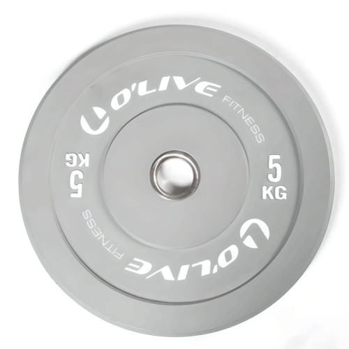 Disco Olímpico Bumper O'Live Fitness, 5 kg Gris