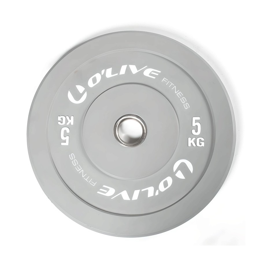 Disco Olímpico Bumper O'Live Fitness, 5 kg Gris