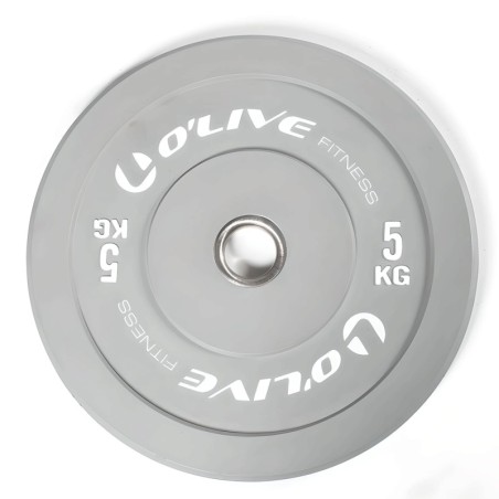 Disco Olímpico Bumper O'Live Fitness, 5 kg Gris