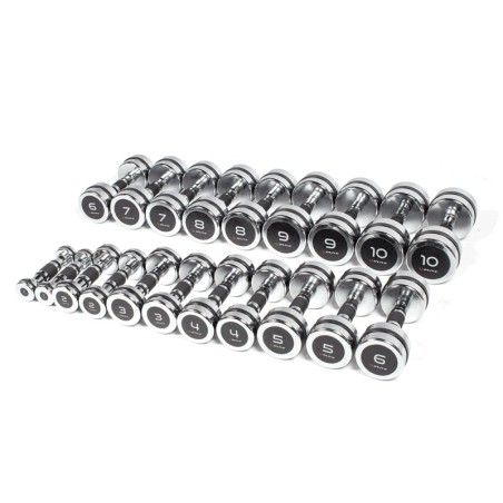 Kit 10 Pares mancuernas Cromadas O'Live,1 - 10 kg
