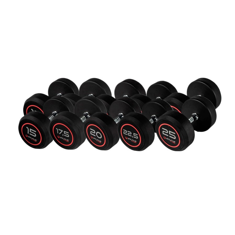 Kit de 5 Pares de Mancuernas Pro-Style O'Live Fitness de 15 a 25 kg