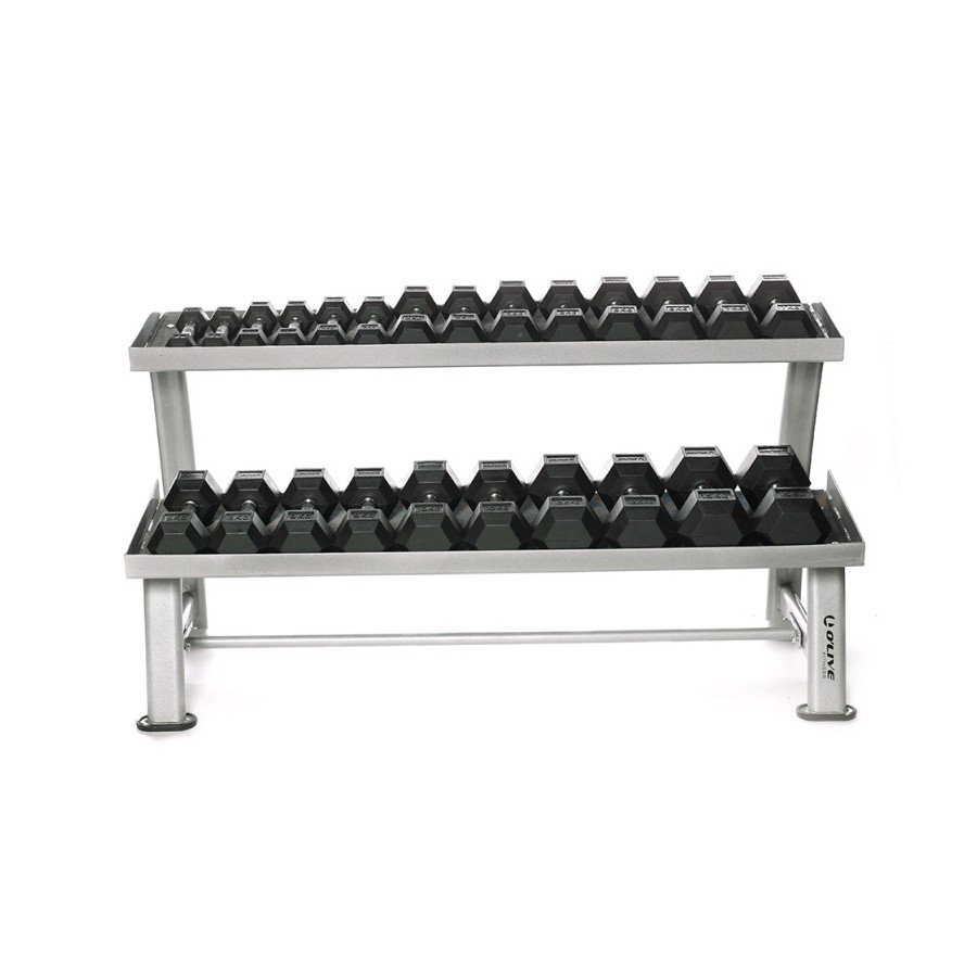 Mueble para Mancuernas Hexagonales, 2 Bandejas O'Live Fitness