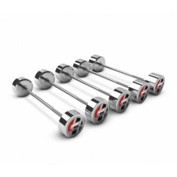 Kit 5 barras rectas bíceps 35 a 55 kg Iron