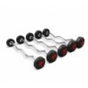 Kit 5 barras Z bíceps goma R plus 10 a 30 kg.