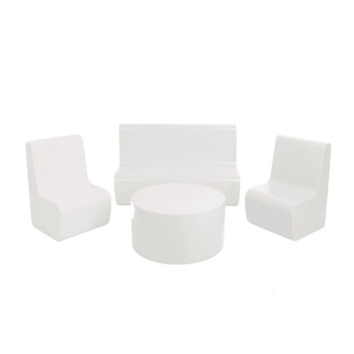 SET Sofa+2 Sillones+mesa Foam Blanco | E-kipat Andorra