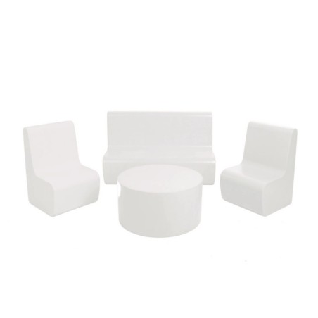 SET Sofa+2 Sillones+mesa Foam Blanco | E-kipat Andorra