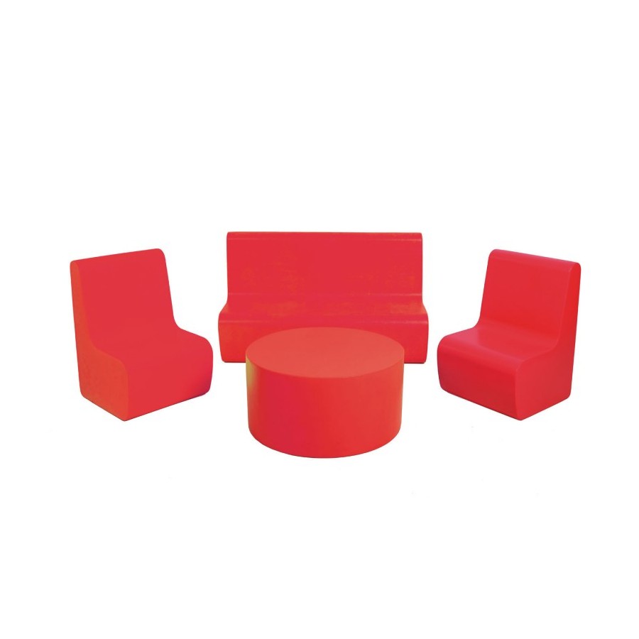 SET Sofa+2 Sillones+mesa Foam Rojo | E-kipat Andorra