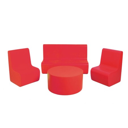 SET Sofa+2 Sillones+mesa Foam Rojo | E-kipat Andorra
