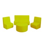SET Sofa+2 Sillones+mesa Foam Amarillo Fluor | E-kipat Andorra