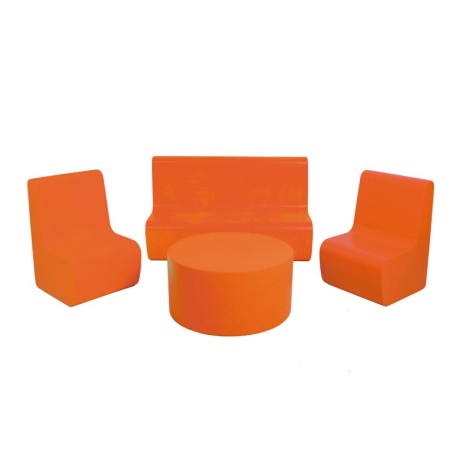 SET Sofa+2 Sillones+mesa Foam Naranja Fluor | E-kipat Andorra