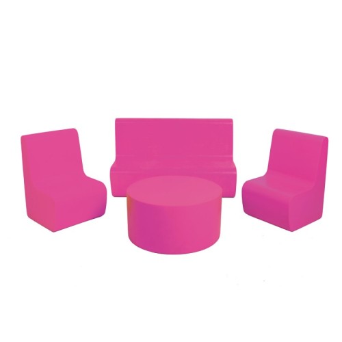 SET Sofa+2 Sillones+mesa Foam Rosa Fluor | E-kipat Andorra