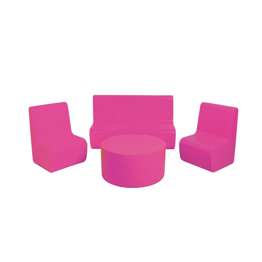 SET Sofa+2 Sillones+mesa Foam Rosa Fluor | E-kipat Andorra