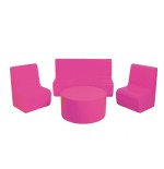 SET Sofa+2 Sillones+mesa Foam Rosa Fluor | E-kipat Andorra