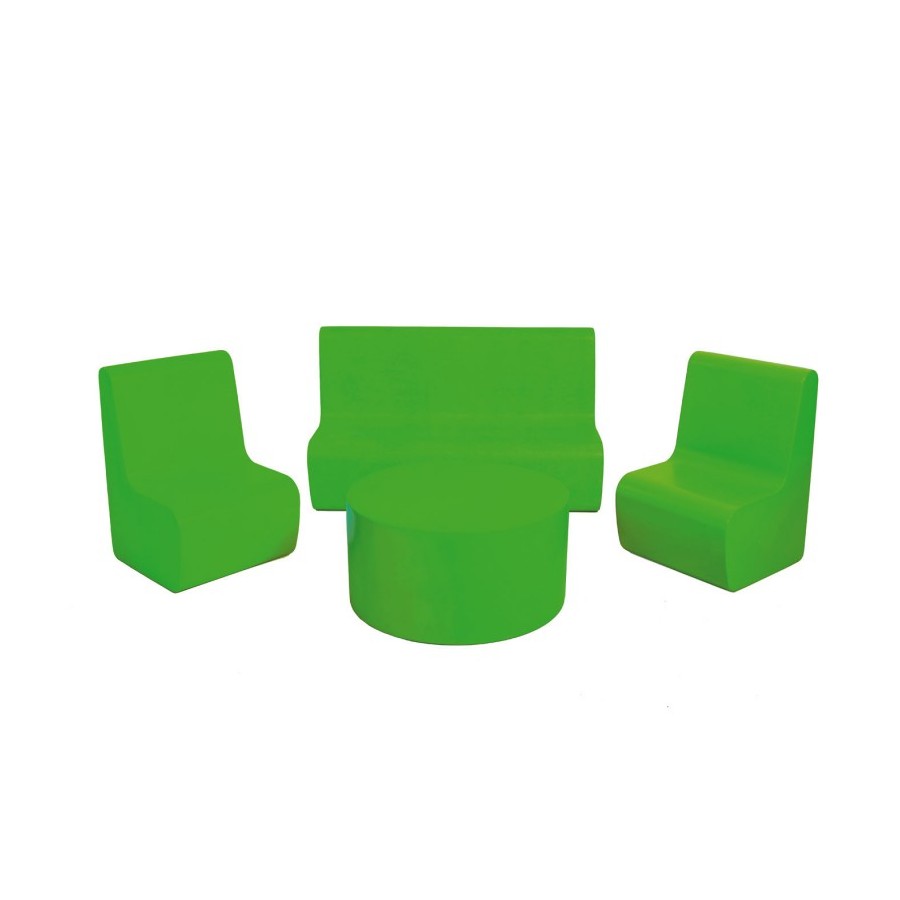 SET Sofa+2 Sillones+mesa Foam Verde Fluor | E-kipat Andorra