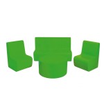 SET Sofa+2 Sillones+mesa Foam Verde Fluor | E-kipat Andorra