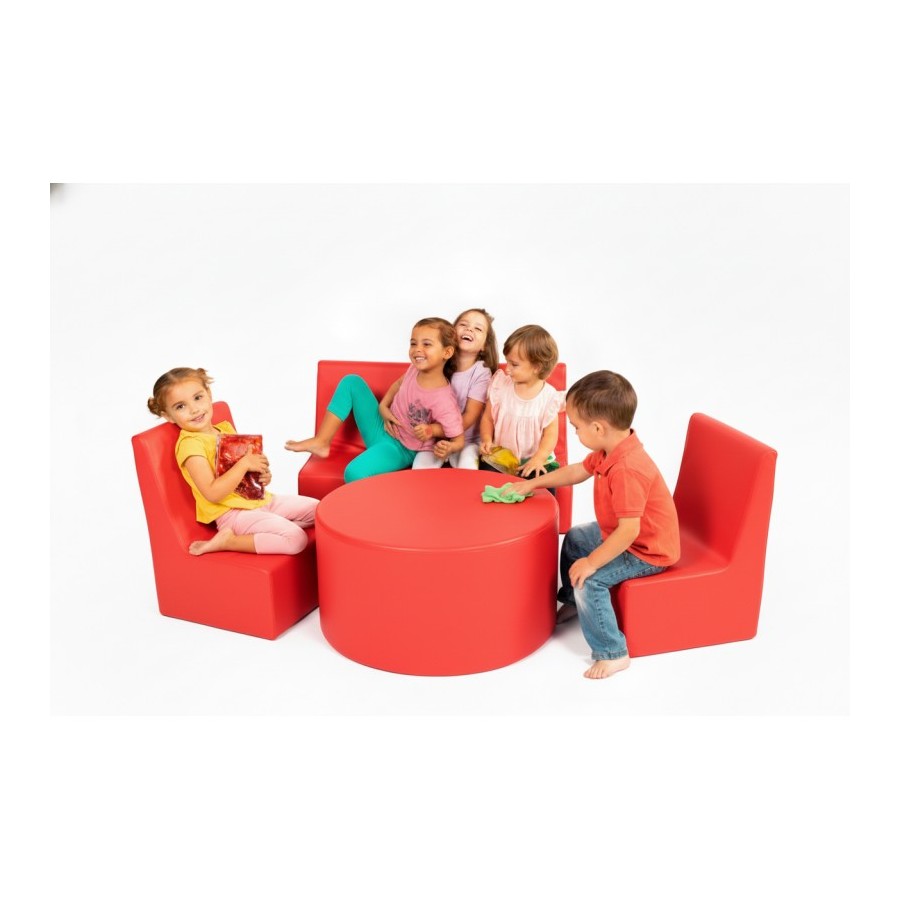 SET Sofa+2 Sillones+mesa Cuero Sintetico RED | E-kipat Andorra