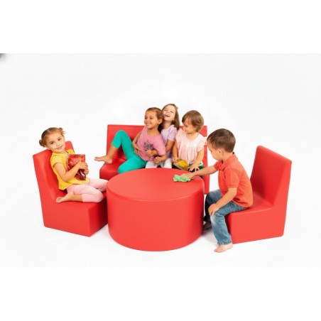 SET Sofa+2 Sillones+mesa Cuero Sintetico RED | E-kipat Andorra
