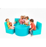 SET Sofa+2 Sillones+mesa Cuero Sintetico Blue | E-kipat Andorra