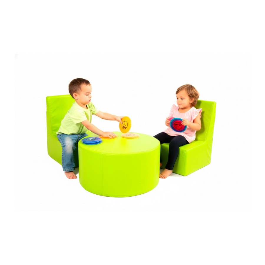 SET Rincón 2 Sillas+mesa Cuero Sintetico Green | E-kipat Andorra