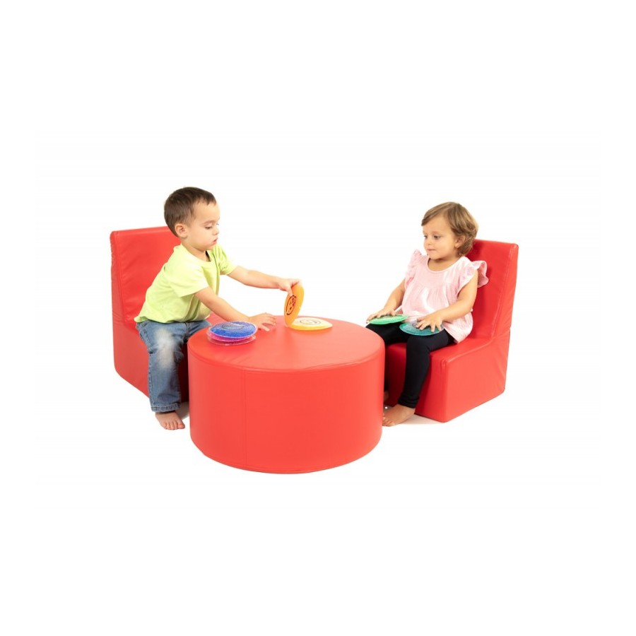 SET Rincón 2 Sillas+mesa Cuero Sintetico RED | E-kipat Andorra