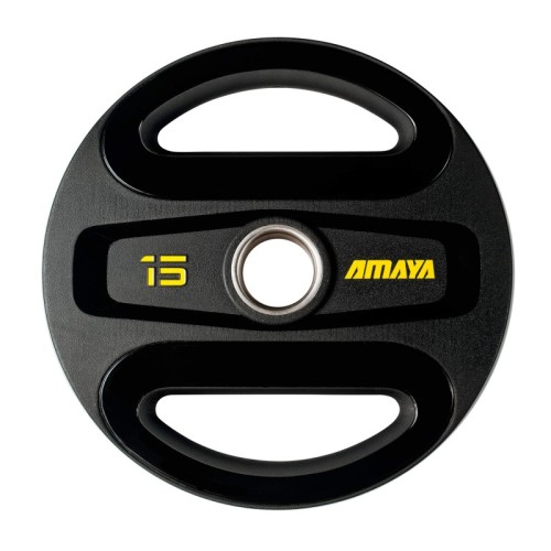 Plato Olímpico TPU 15 Kg Negro-amarillo | E-kipat Andorra