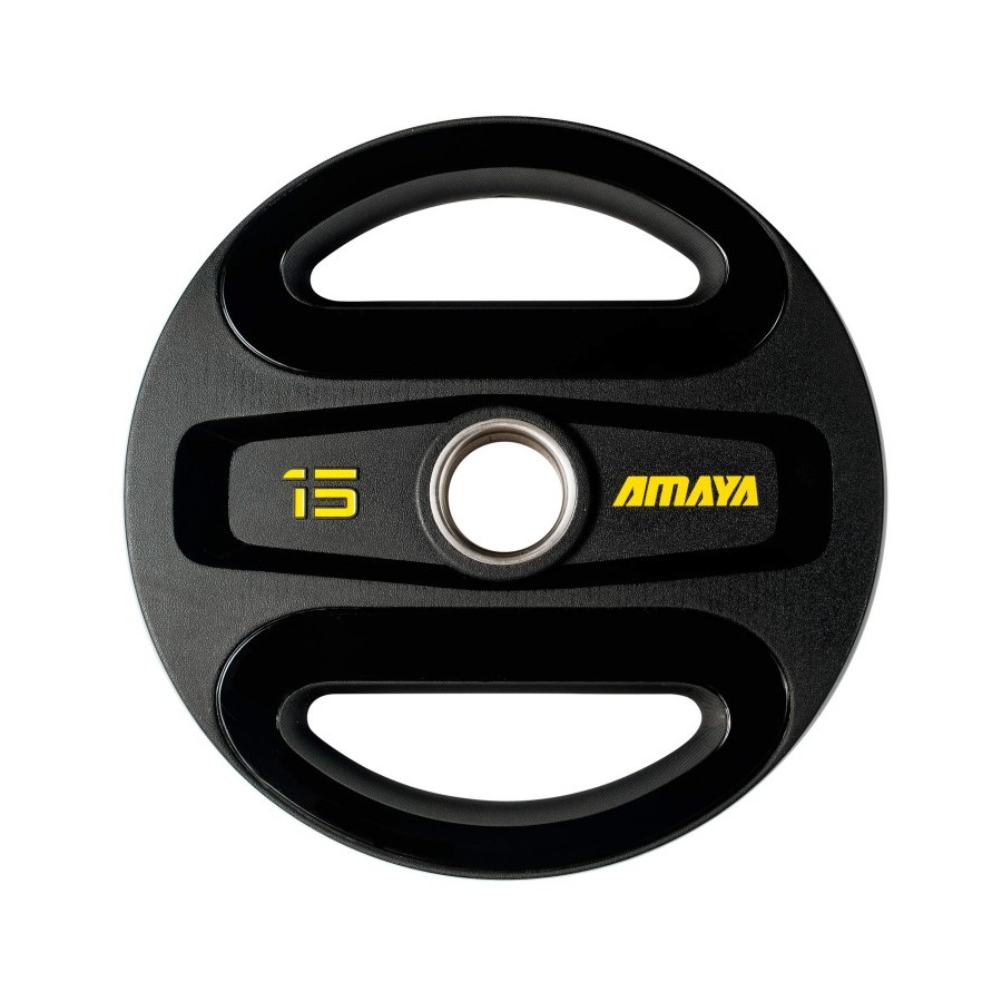 Plato Olímpico TPU 15 Kg Negro-amarillo | E-kipat Andorra
