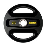 Plato Olímpico TPU 15 Kg Negro-amarillo | E-kipat Andorra